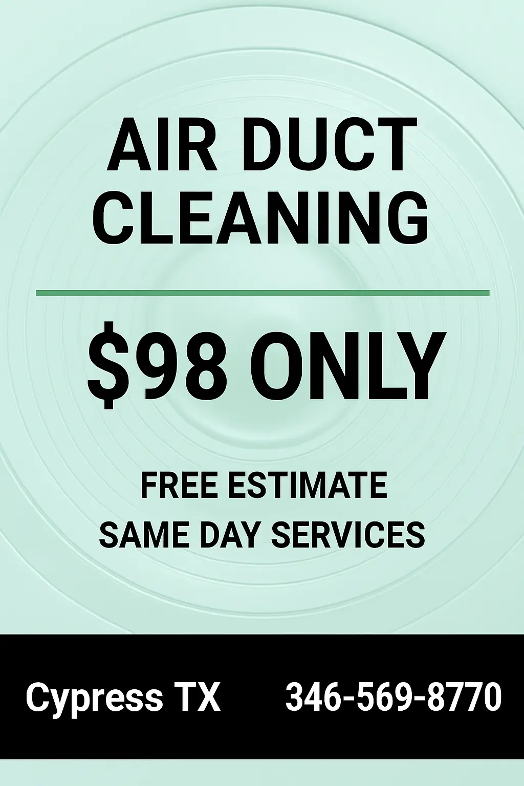 Air Duct Vent Cleaning Cypress TX Coupon